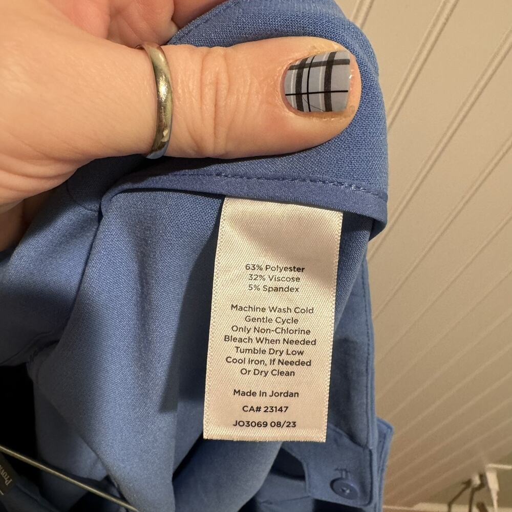 Talbots Blue Providence Pants Flare Leg High Waisted NEW Size 22 Petite - Picture 9 of 9